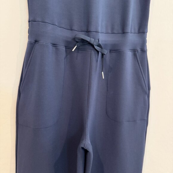 Spanx AirEssentials Sleeveless Knit Jumpsuit Athleisure One Piece Navy Blue XL - Picture 4 of 10